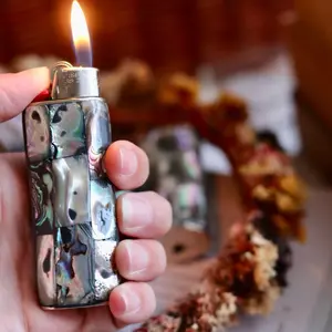 Antique Abalone Lighter Case + Handmade Lighter Cover + Solid Abalone - Unique Lighter Accessory - Accessories