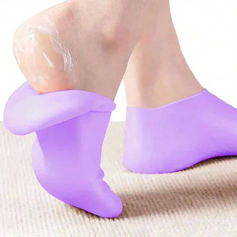 [1pair Silicone Socks] 1 Pair Silicone Socks for Dry Cracked Feet | Women's Foot Socks for Moisturizing, Hydrating, Hydration, Moisturizer, Cracked Heel, Intensive Moisture Foot Care, Moisturizing Foot Mask, Foot Care Product