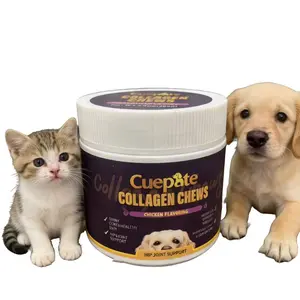 Cuepate Dog Cat Hip Joint Support Granules with Glucosamine Hydrochloride & Vitamin D3 Soft Chewable Nutritional Supplement for Pets 24 Months