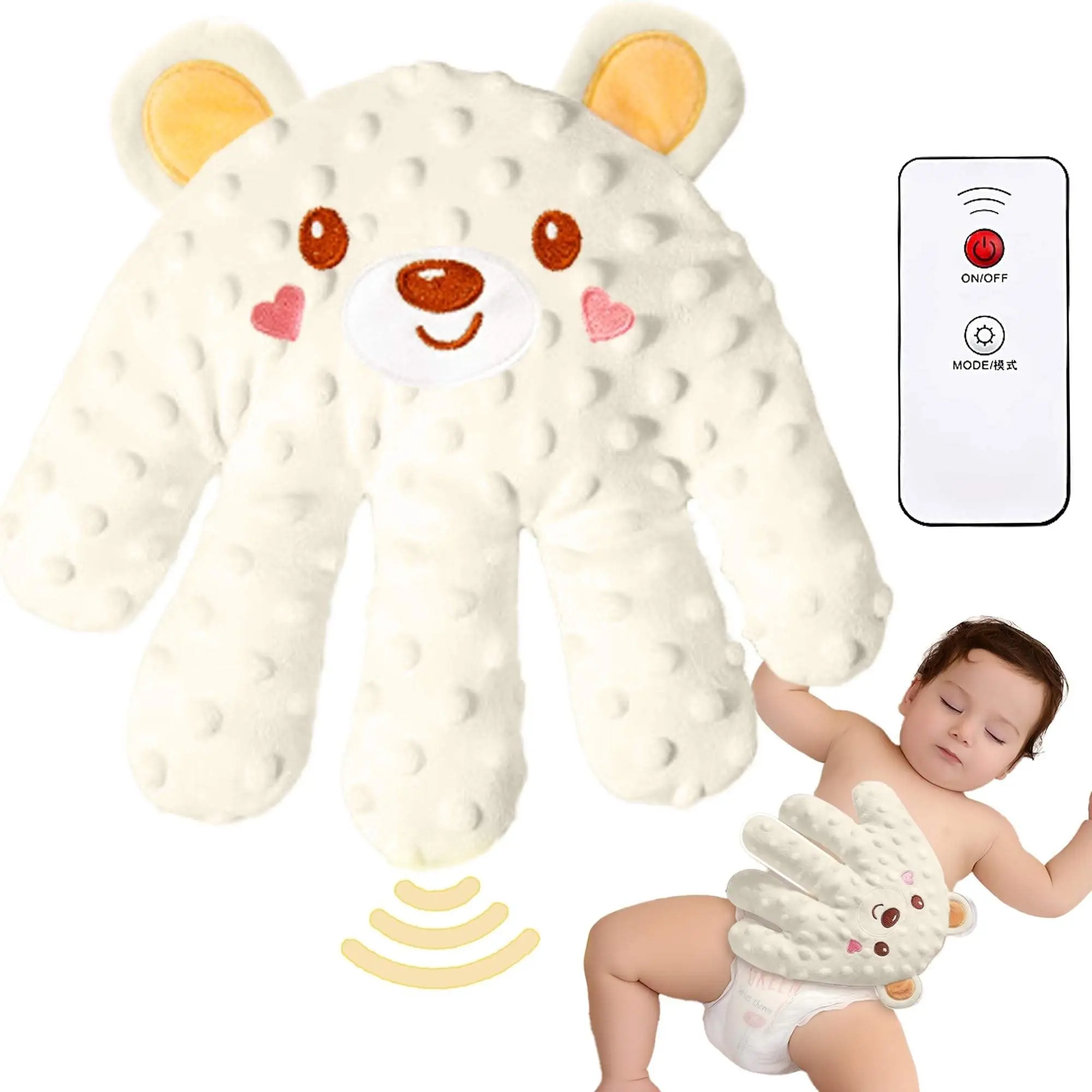 Electric Automatic Patting Device,Cute Baby Soothing Palm,Newborn Hand Gloves,Electric Baby Hand Pillow,Sleep Plush Animal Toy