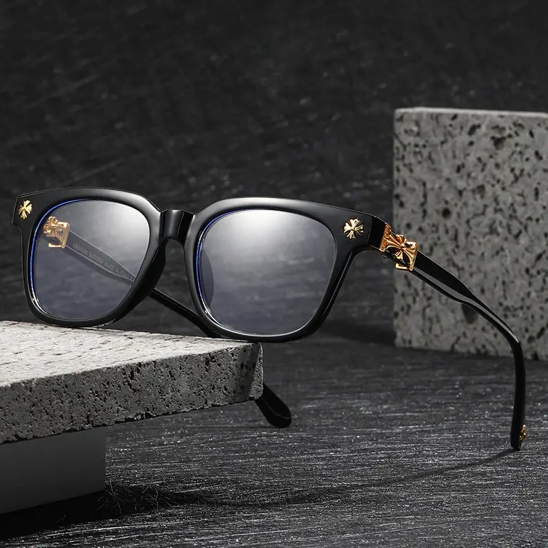 Anti Blue Glasses for Men - Stylish Trendy Square Frames Eyeglass, Fashion Accessory Eyewear, Blue Light Blocking, Ideal for Work & Daily Wear Sports Eyewear