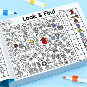 Black Friday Deal 🛍️ Christmas Gift 🎄 Interactive Find & Color Activity Books 🎨 - 800+ Pages for Ages 3+, Preschool Learning, Daycare & Kindergarten Must-Have