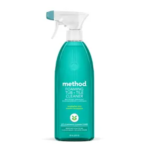 Method Foaming Bathroom Cleaner, Eucalyptus Mint, 28 fl oz | Plant-Based Tub & Tile Cleaner | Removes Soap Scum, Mold & Mildew | Biodegradable & Bleach-Free