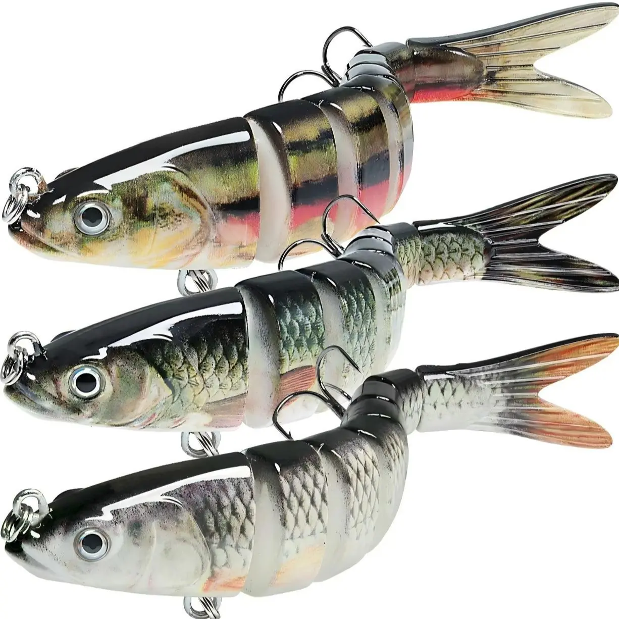 ReelCo Top-Rated Quick-Drop Fishing Lure - SwimMax Fishing Equipment with BKK Hooks, Realistic 3D Eyes (Life-Like Look), Durable ABS Construction, Built-In Rattle, Flexible Movement, Mini Size,summervibes summervibes