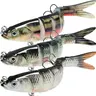 ReelCo Top-Rated Quick-Drop Fish Shaped Fishing Lure - SwimMax Fishing Equipment with BKK Hooks, 3D Realistic Looking Eyes, 5.5 in Mini Size, Durable ABS Construction, Built-In Rattle, 8-Segment Natural Swim Movement, Multi-Fish Use