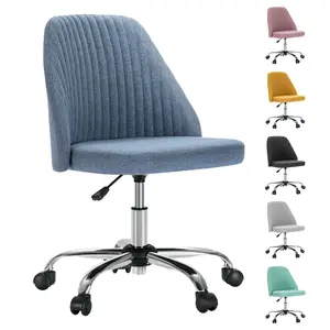 Office Chair, Modern Fabric Desk Chair with Wheels, Space-Saving Swivel Seating, Adjustable Comfort Computer Vanity Chair