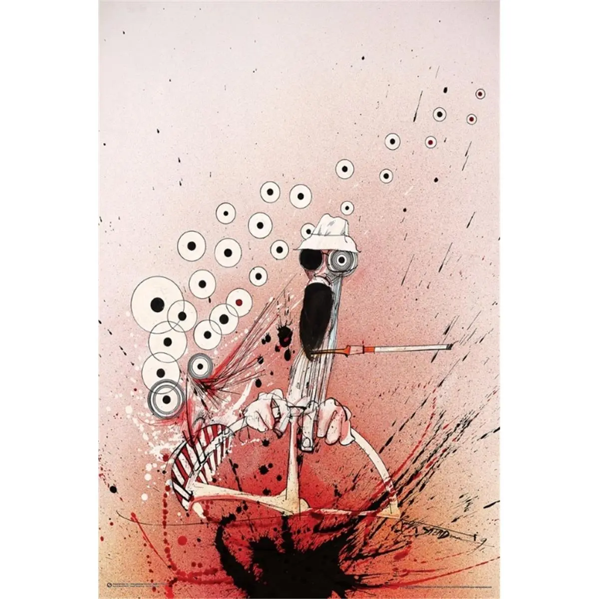 Hunter Driving - Ralph Steadman Poster Print, 24 x 36, Decor, Wall