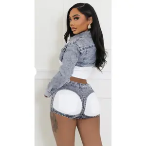 Daring in Denim Ultra Mini Short Set