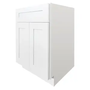 Shaker RTA Sink Base Cabinet Ideal Solution for Various Scenes and Sizes. Featuring 2 Doors and 1 False Drawer Front
