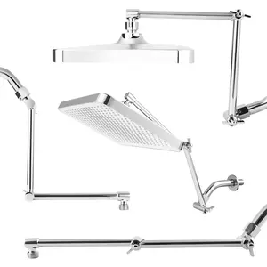 1pc,Shower Head Extension Arm, 16 Inch Solid Brass Adjustable Extender with Lock Joint, Height & Angle Adjustable Shower Arm for Rainfall or Fixed Shower Head, G1/2 Connector