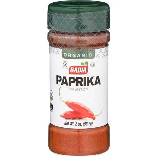 BADIA Certified Organic Spanish Paprika Spice, 2 oz Seasoning - Ambient Food Flavor Enhancer for Fish, Eggs, Rubbed on Pollo