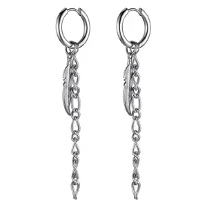 PROSTEEL Feather Earrings Stainless Steel Leaf Dangle Earring Jewelry Unisex For Men Women with Gift Box