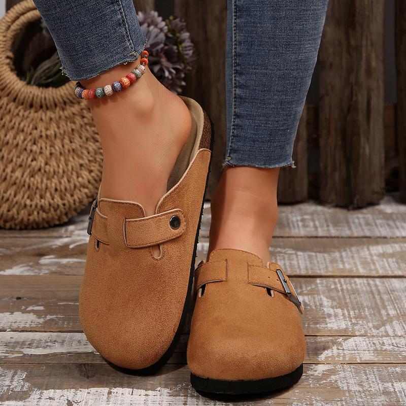 Womens Mens Clogs Cork Footbed Suede Slippers Potato Shoes with Adjustable Buckle for All Seasons