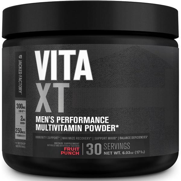 Vita XT Performance Multivitamin Powder for Men – With KSM-66 Ashwagandha, Prebiotic Fiber & Essential Vitamins (A, C, D, K, B6, B12 & More) – Fruit Punch, 30 Servings