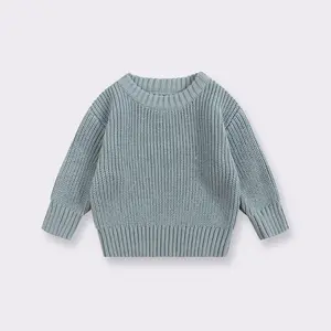 Baby Sweater round Neck Boys' Pullover Girls' Spring, Autumn and Winter Baby Bottoming Sweater Children Knitted Base Clothes