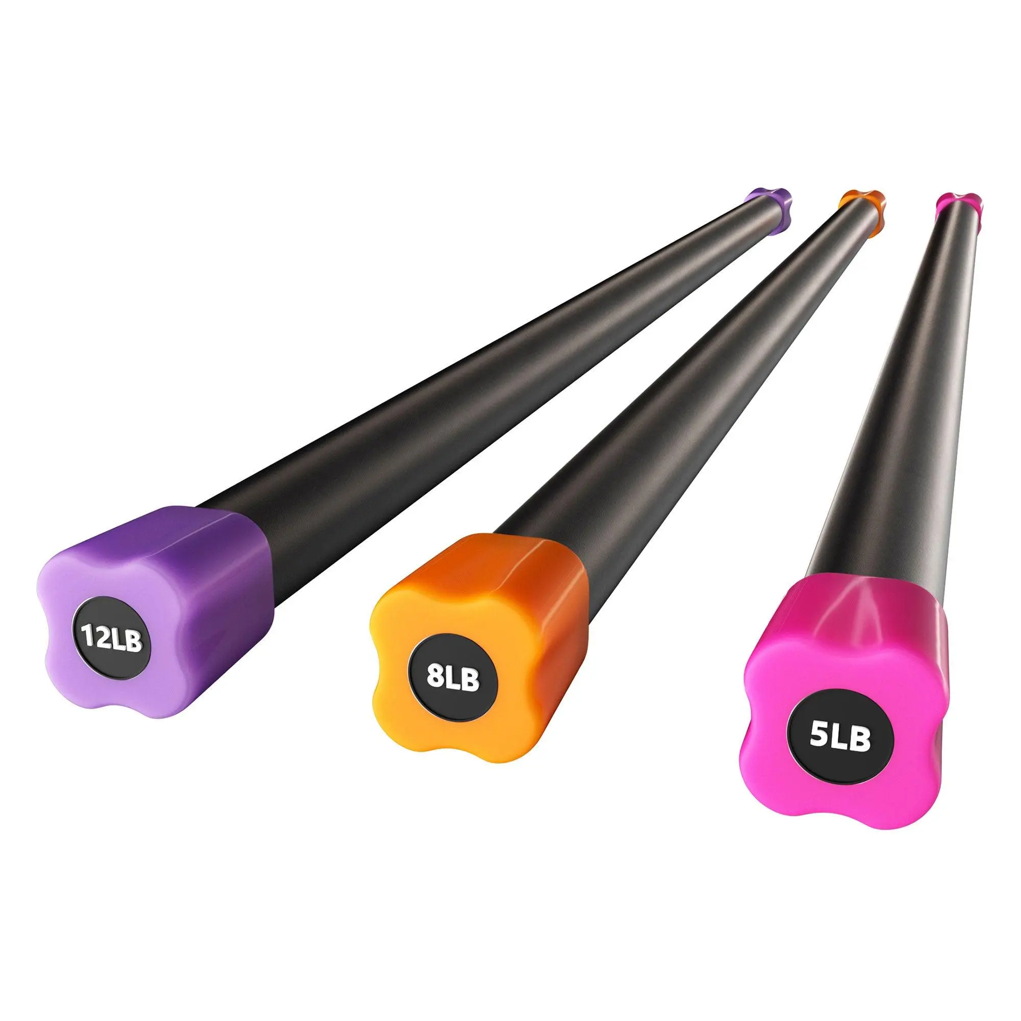 Signature Fitness Total Body Workout & Exercise Weighted Bar Padded Grip, 3 Pack Signature Fitness Total Body Workout & Exercise Weighted Bar Padded Grip, 3 Pack