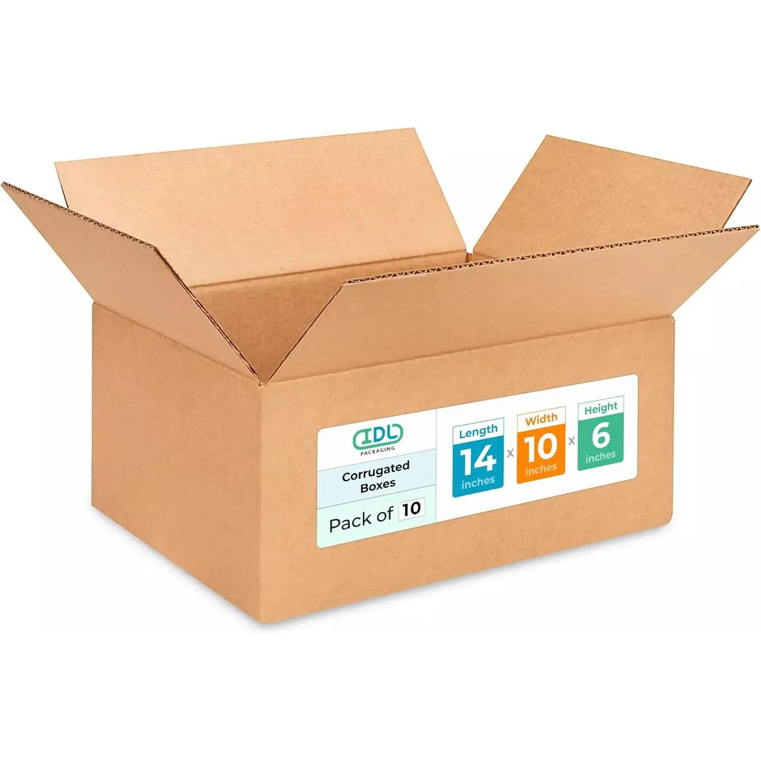 Medium Moving & Shipping Boxes 14x10x6 inches (10-Pack) - Extra Strength 200 lb vs Regular - Corrugated Cardboard Boxes for Delivery - Box for Shipping - Packing Box for Shipping by IDL Packaging