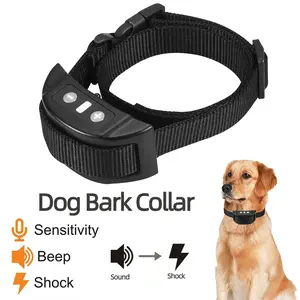 1pc Dog Bark Collar Dog Training Collars USB Rechargeable Auto Anti-Bark Collar Waterproof Anti Barking Training Device Pet Supplies For Small Medium Dogs All Dog Breeds Black