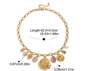 Charm Necklace Circle Pendant