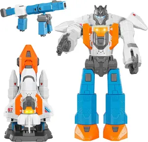 MIEBELY 3-in-1 Large Magnetic Transforming Robot Toy, STEM Learning Construction Kit with Sound Effects, Educational Building Toy for Kids Ages 6-8, Birthday Christmas Gift