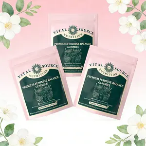 3 x Vital Source Nutrition Women's Wellness Gummies Hawaiian Pineapple Flavor Probiotic Cranberry Extract for pH Balance & Intimate Health Support 30 Servings