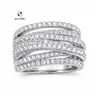 JJ CHIC Women's Wrap-Around Ring, Luxury Jewelry for Gifts, Refined Elegance for Formal Events, Sparkling Stones, Hypoallergenic & Comfortable Fit