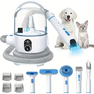 Professional Dog Grooming Kit with 2L Vacuum Suction - 5 Tools, 4 Combs, 16 Adjustable Gears for Dogs, Cats & Pets | Low Noise, Long Battery Life