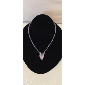 Sterling Silver Amethyst Amulet Necklace