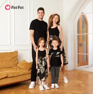 PatPat Family Matching Dress Set Floral Print And Solid Short Sleeve Tops Sets Springtok