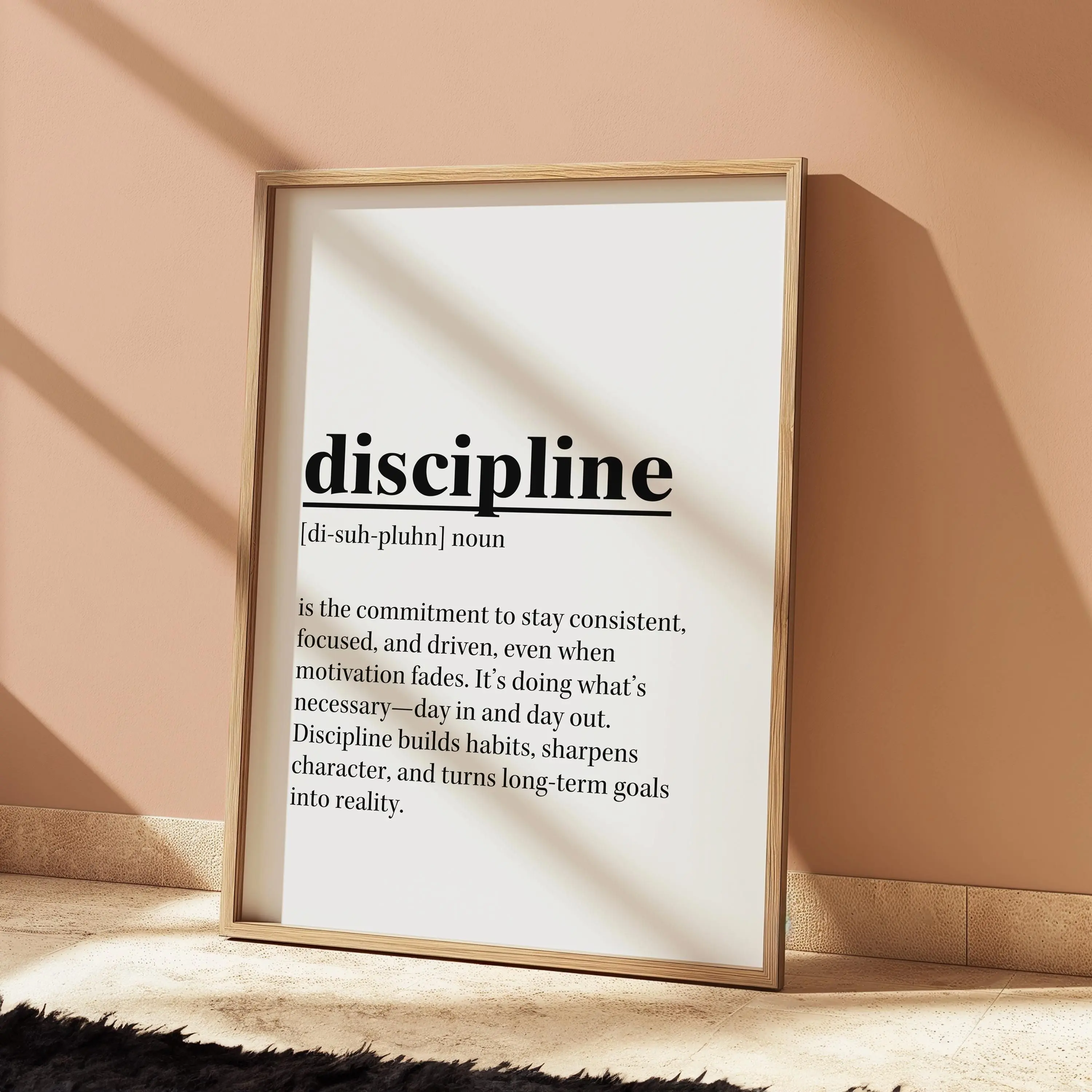 Discipline Wall Art, Office Print, Motivational Wall Art, Discipline Poster, Gift For Him, Gym Wall Art, Motivation Poster, Office Wall Art