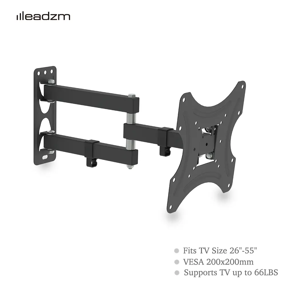 26 To 50 Inch Full Motion Swivel Tilt TV Wall Mount Bracket, Rotatable Extendable TV Stand TMX200 With Built-In Cable Management Clips, Seamless Welding Thick Steel Plate Adjustable TV Mount For Flat Screen Displays