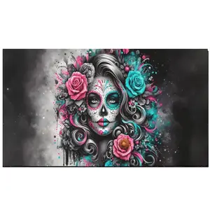 Sugar Skull Floral Large Size Diamond Painting Kits for Adults 5D Diamond Art Kits for Beginner,DIY Full Drill Diamond Rhinestone with Tools Accessories for Home Wall Decor Gifts Diy Craft Supplies