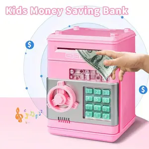 Electronic Piggy Bank Mini ATM Machine Gift Password Code Lock Money Safe Box Cash Coin Can