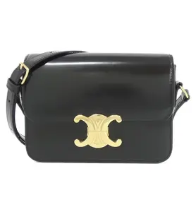 Pre-owned Celine material Messenger Bags Triomphe Classique Shoulder Bag Smooth Calfskin Teen