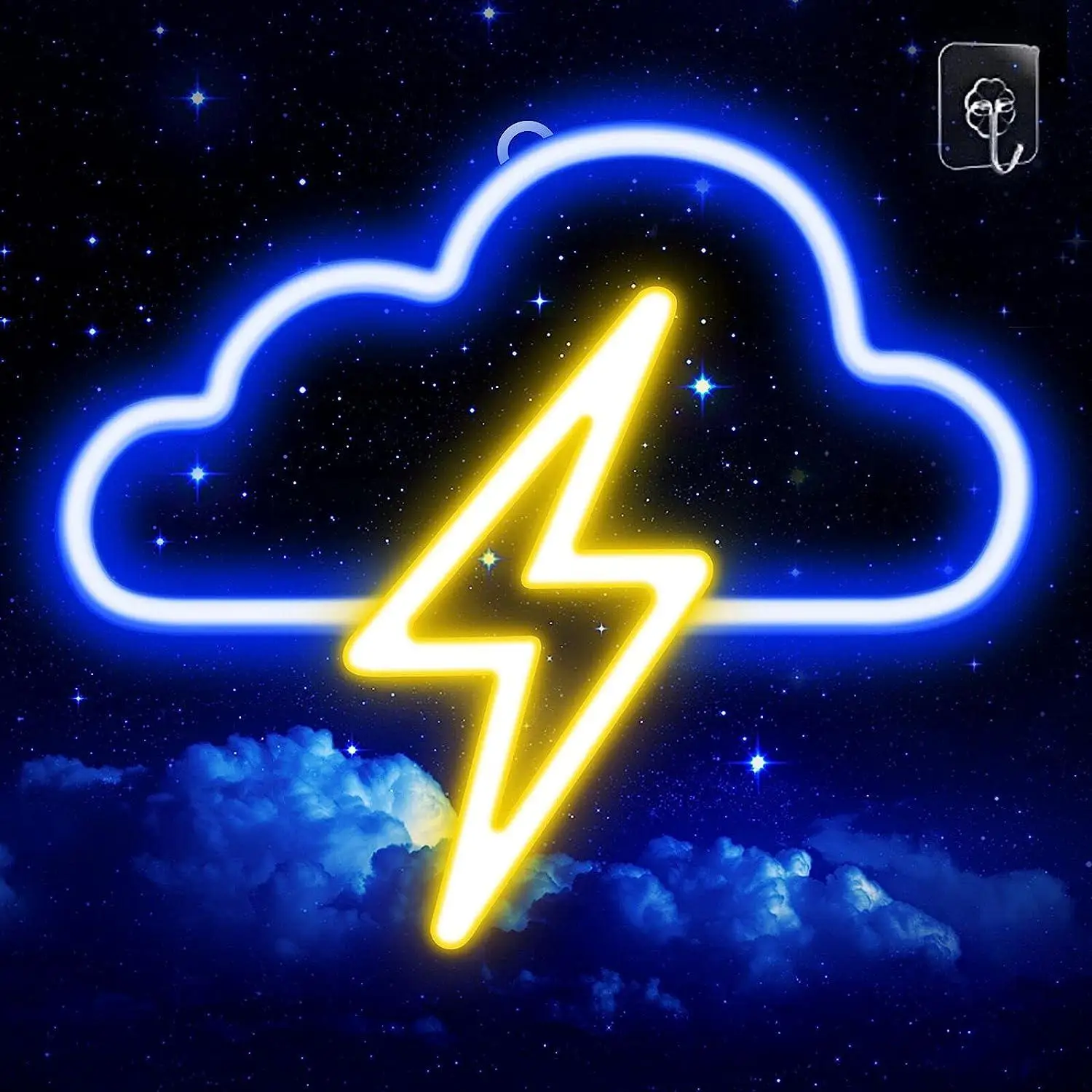 Cloud & Lightning Shaped USB Neon Light, 1 Count Rechargeable Novelty Neon Sign Light, Room Ambient Lamp, Cool Room Lights, Creative LED Lights For Ho