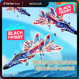 RC Plane 2.4GHz Remote Control Airplane with LED light, Foam RC Aircraft Glider with 3D Flip, 3 Batteries, Easy to Fly for Adults Kids RC Planes for Kids Adult  Remote Control Aircraft