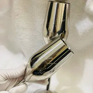 Custom Engraved Silver Champagne Flutes Set – Personalized Wedding Toasting Glasses – Bride and Groom Gift – Anniversary Keepsake