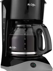 Mr. Coffee Black Coffee Maker, 12 Cups, with Auto Pause and Glass Carafe, Perfect for Home and Office Use