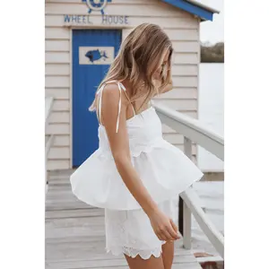 Zera Eyelet Top - White