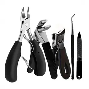 5-piece set of nail clippers specifically for ingrown nails, for trimming thick toenails, nail clippers for ingrown nails, eagle beak steel pusher nail care tools, Nail File
