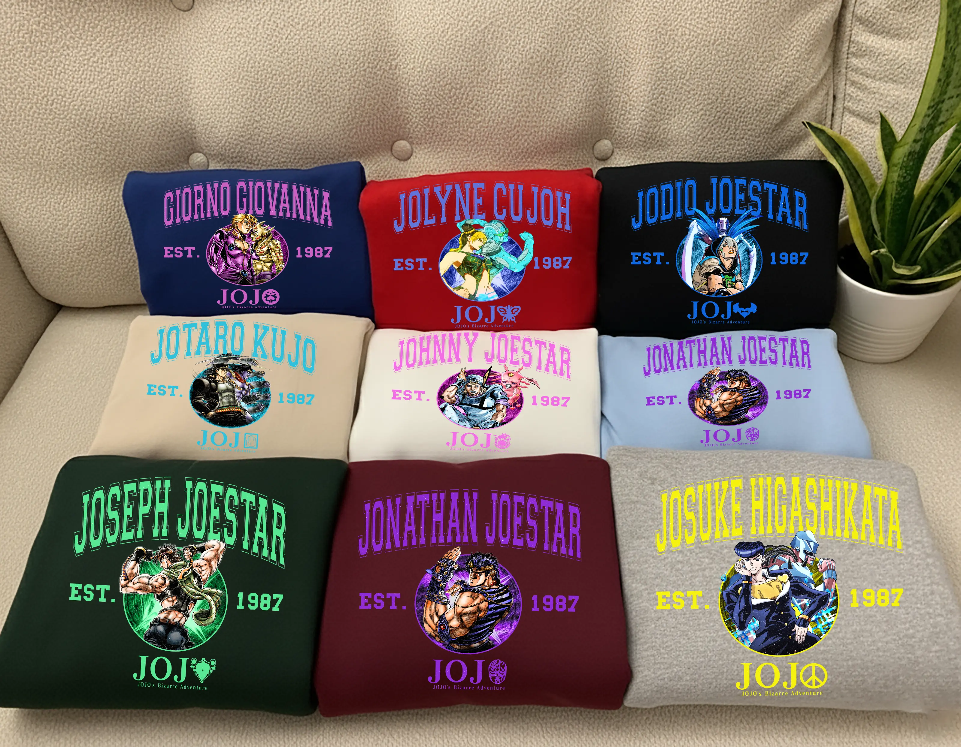 JoJo's Bizarre Adventure Characters Comic Version Sweatshirt , Gift For Fan Anime Tee ,Comfortable Cotton Material Perfect For Everyday Wear