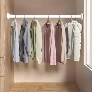 Durable Extendable Rod, No Drilling Required, and Options, Multi-Functional for Bathroom, Windows, Curtains, Clothesline