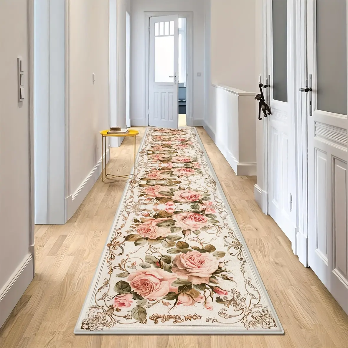 Joyfinity  American Long Runner Hallway Mat, Floral Patterned Runner Rug, Soft And Comfortable Durable Kitchen Living Room Carpet, Runner Mat for Entryway Laundry Room Runners
