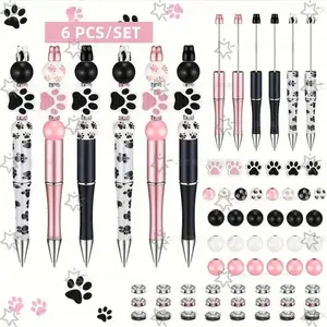 DIY Ballpoint Pen Set, Includes Beads Rhinestones Decor, Customizable Creative Stationery, Unisex Office Supplies, Handicraft Gift, Personalized Pen