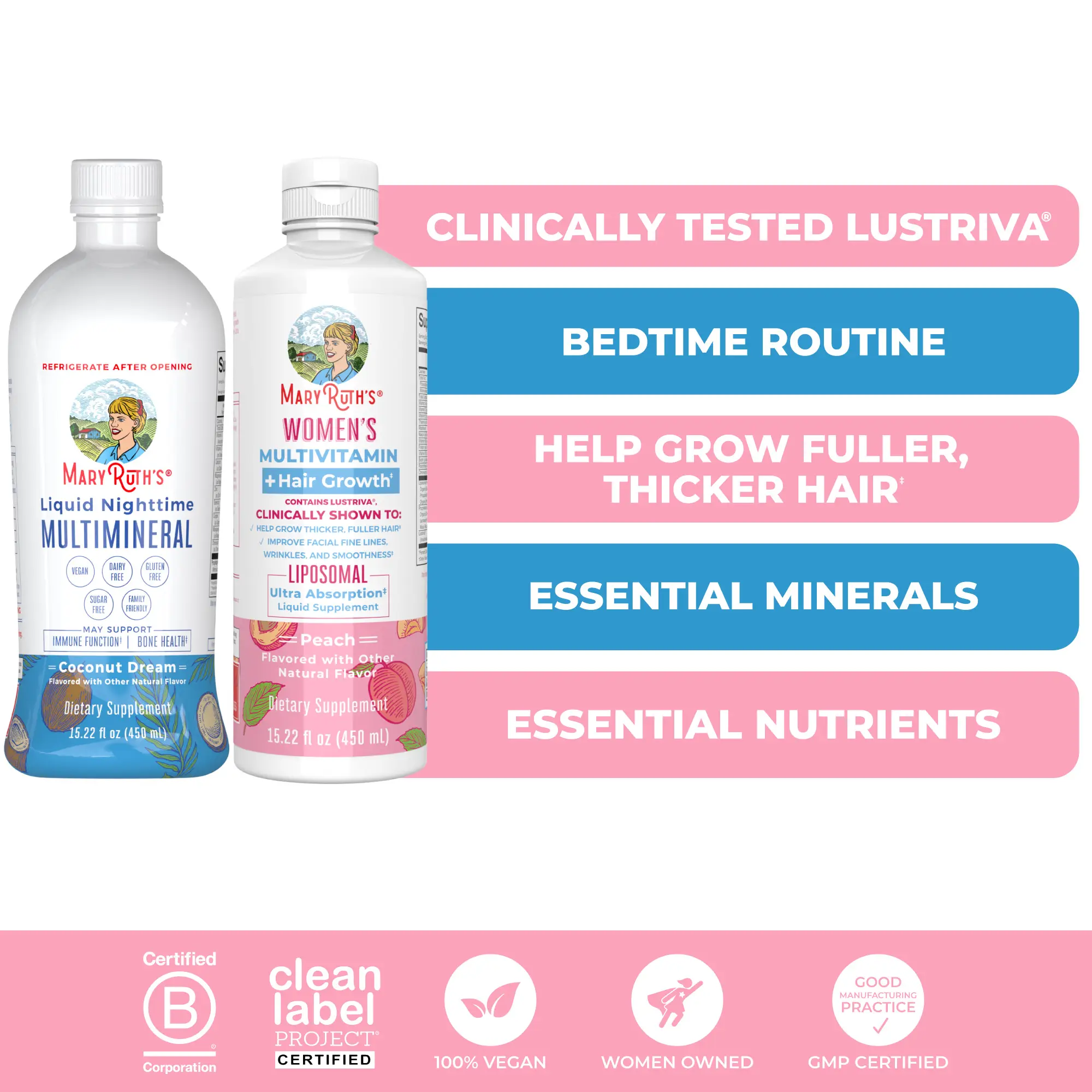 MaryRuth's AM to PM Multivitamin + Multimineral Bundle - Women's Multivitamin +...