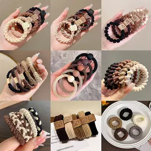 10 Pcs Thick Braided High Elastic Hair Ties, No Damage Durable Stretchy Ponytail Holders, All-Day Wear Hair Bands for Women & Girls, Daily Hair Accessories
