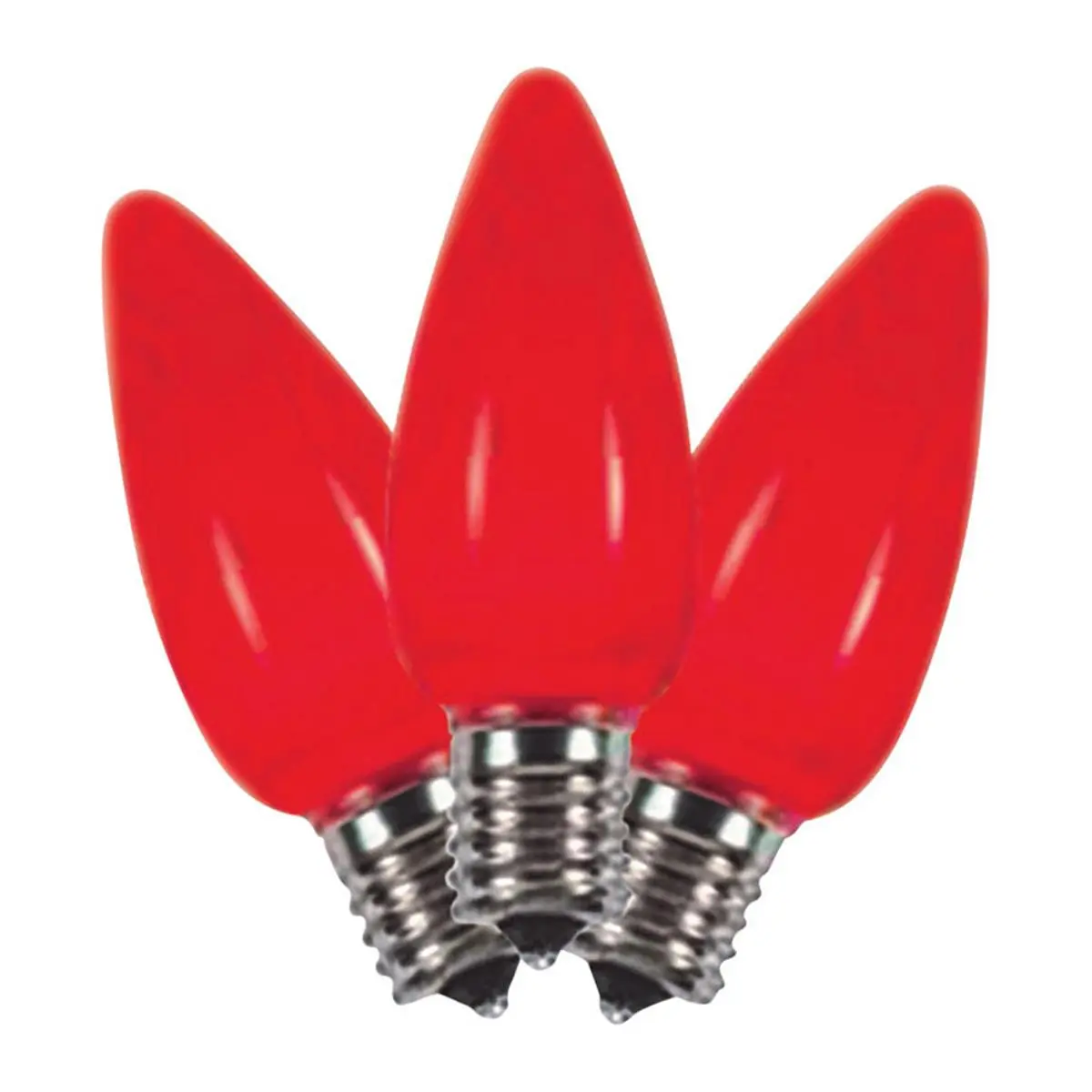 212 MAIN Smooth Ceramic C9 Colored LED Decorative Lights - 25-Pack, Red, 2 in., Weatherproof, Indoor and Outdoor Use, 0.6W, 40% Brighter, Longer-Lasting, Bright Illumination, 9621756