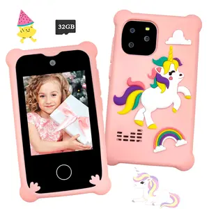 2.8 Inch Educational Smartphone Toy for Kids, Touchscreen Games, Dual Camera, Mp3 Player, Learning Apps, Unicorn Case, 32GB Card Included