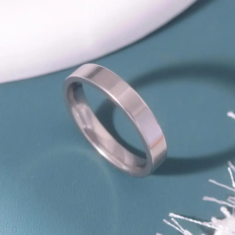 1 stainless steel plain ring universal fashion ring Jewelry Rings for men and women Stackable rings