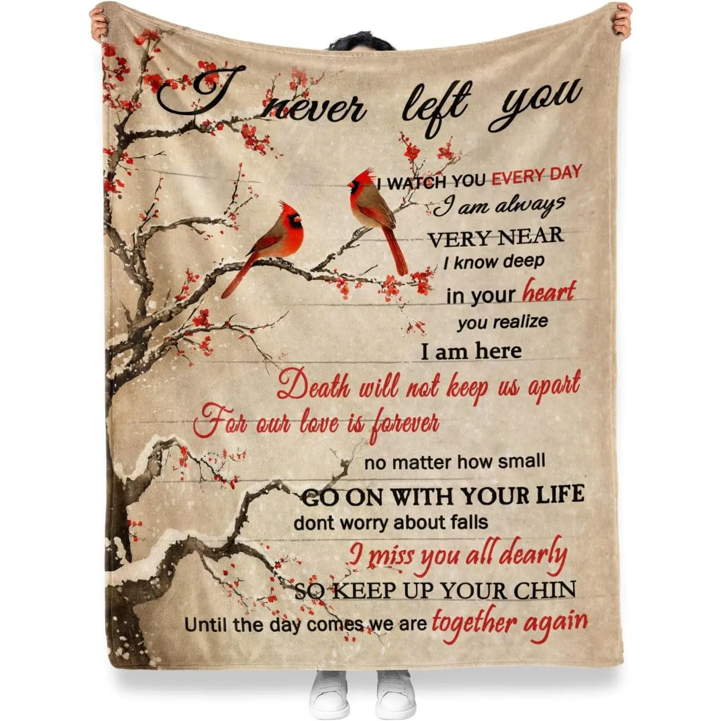 Memorial Blanket - Personalized Bereavement Gifts for Lost Loved Ones 60"x50" - Memorial Gifts for The Loss of a Loved One Pet Friend Sympathy Words of Comfort as a Throw Blanket